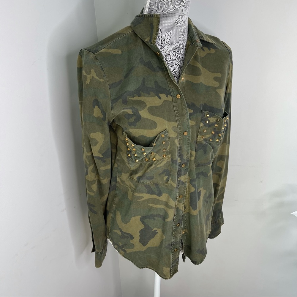 LARA Women Premium Denimwear Military Camo Blouse - Picture 3 of 9
